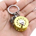 Metal Fishing Wheel Decoration Pendant Mini Wheel Fish Key Chain, Color: A