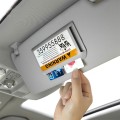 Car Sun Visor Card Holder Pass Fuel Card Holder Parking Number Card(Beige Bagged)