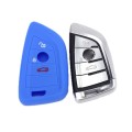 For BMW 1 Series X4/X2/XM5 2pcs Soft Silicone Remote Key Cover(Luminous Blue)
