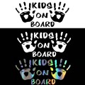 10pcs Kids On Board Warning Car Stickers Reflective Scratch Body Stickers(Black)