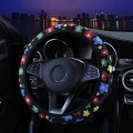 Car Steering Wheel Cover Printed Cloth Without Inner Elastic Band Cover, Pattern: Five Star Flower B