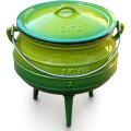 Enamelled Cast Iron Potjie Pot, Green