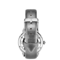 Stuhrling Original Women's Automatic Crystal Studded Skeleton Grey Patent Leather Strap Watch