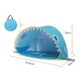 Kids Pop-Up Beach Tent - with Sun Shade and Splash Pad Light Blue