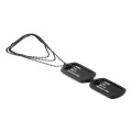 Complete Basic Military Dog Tag Set - 2 x Tags, Chain, Silencers - Various Silver