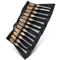 CHISEL SET WOOD CARVING 12PIECE IN LEATHER POUCH