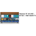 HiSense 70B7100UW Flat 70 inch Ultra High Definition (UHD) 4K Direct LED Smart TV with Built-in