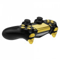 Dualshock 4 DS4 V2 Controller Button Set Glossy Chrome Gold with Touchpad Cover