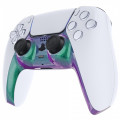 PS5 Dualsense Controller Plastic Trim with Accent Rings Glossy Chameleon Green Purple