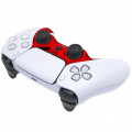 PS5 Dualsense Controller Plastic Trim with Accent Rings Glossy Chrome Red