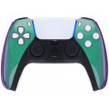 PS5 Dualsense Controller Front Shell With Touchpad Gloss Chameleon Green Purple