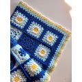 Designer Crochet Cuddle Cover (Royal Blue & Yellow)