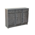 Narrow grey cabinet - Width 1.1m - 3 Doors and 3 Drawers- Wood
