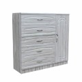 Grey Chest Of Drawers - Drawers and 1 door hanging - Assembled