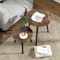 Set of Tables - Round brown tops - Assembled - Lightweight