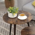 Set of Tables - Round brown tops - Assembled - Lightweight