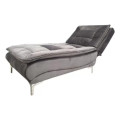 Sleeper chair in grey velvet - Recliner - 3 different positions