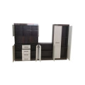 Gloss 3-piece Kitchen Cabinets - White and Brown - Assembled