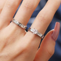 Genuine Stainless Steel and Zircon Rings Set  Size 8 - DO NOT FADE