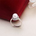 100% Natural Freshwater Pearl and Solid 925 Sterling Silver Genuine Ring - Adjustable