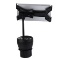 2 in 1 Car Charger Cup Holder PowerCup Phone / Tablet Holder with 2.1A / 1A Dual-USB Ports
