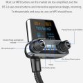 Car Bluetooth / MP3 / FM Transmitter Dual Display Long Tube Supports EQ Sound Effect Voltage