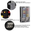 12V 12 Way Marine Fuse Block Fuse Panel with Ground & 12 Volt Fuse Box for Car Boat RV RZR