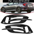 Rear Reflector Fog Light Overlay Bezel Cover Molding Trim for Honda Civic 10Th 2016-2019