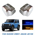 Car Rear View Mirror Cover Side Wing Mirror Cap Shell with Turn Signal Light for Suzuki Jimny