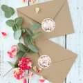 80pcs/roll 1.5inch Round `Rose Gold` Kraft Paper Stickers Adhesive Labels Ref 076PL