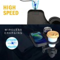 4 In 1 Cup Holder Expander Adapter Universal Rotatable Wireless USB Charging Phone Organizer Tray