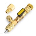 Valve Core Remover Installer Tool with Dual Size SAE 1/4 & 5/16 Port, 4 Valve Cores