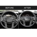 4 in 1 Car Carbon Fiber Steering Wheel Button Decorative Sticker for Cadillac xt5 2016-2017