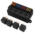 2X 12 Way Blade Fuse Holder Box With Spade Terminals And Fuse 4PCS 4Pin 12V 80A Relays