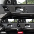 For Mitsubishi Lancer 2008-2015 Carbon Fiber Car Inner Door Handle Pull Sticker Cover