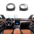 2PCS ABS Carbon Fiber Interior Dashboard Side Air Vent A/C Outlet Cover Trim for Mercedes Benz