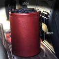 2 PCS 4L Leather Foldable Car Trash Can Mini Chair Back Suspended Waterproof Trash Can