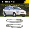 Front Outside Exterior Door Handle Pair Set for 1998-2003 Toyota Sienna 69220-08010-A0 Silver