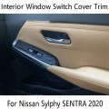 Car Accessories Interior Window Switch Cover Trim 4Pcs for Nissan Sylphy SENTRA 2020-2021
