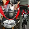 Motorcycle Windshield Head Cover Windshield Fairing for Ducati Monster 696 795 796 M1100, Red