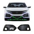Car Side Fog Light Lamp Cover for 17-19 Honda Civic 71108-TGG-A20 71103-TGG-A20