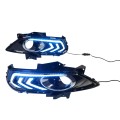 2Pcs for 2013-2015 Ford New Mondeo with Yellow and Blue Three-Color Daytime Running Lights