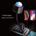 Smart Dual USB Car Charger with Atmosphere Lamp Bluetooth 5.0 Read U disk music