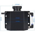 1L Black Aluminum Alloy Radiator Coolant Overflow Expansion Tank Recovery Water Tank Reservoir