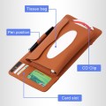 3 In 1 Car Hang Type Leather Towel Box with Card Slot & CD Slot Lichee Texture