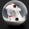 Maneki Neko Fortune Lucky Cat Round Gear Ball SHIFT KNOB M8 M10 M12 Adapter