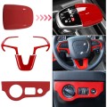Car Steering Wheel Frame & Headlight Switch Panel Sticker & Gear Shift Trim Cover for 2015-21 Dodge