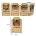 40pcs Gold Leaves 5x7.5cm Kraft Paper Cat Thank You Stickers Seal Labels Ref 04