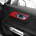 Car Inner Door Handle Frame Trim Cover Interior Decoration for Ford Mustang 2015-2020 (Red)