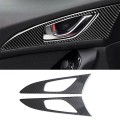 Trim Door Inner Handle Panel Decorate Carbon Fiber Stickers for Mazda 3 Axela 2014 2018